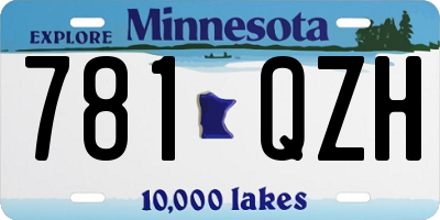 MN license plate 781QZH