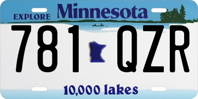 MN license plate 781QZR