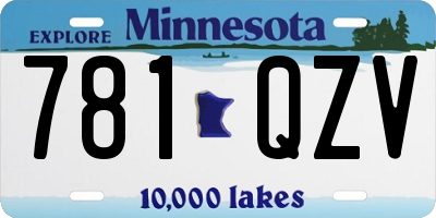 MN license plate 781QZV
