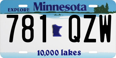 MN license plate 781QZW