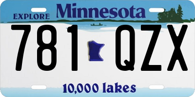 MN license plate 781QZX