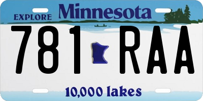 MN license plate 781RAA
