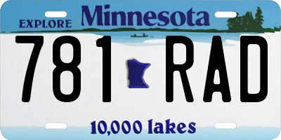 MN license plate 781RAD