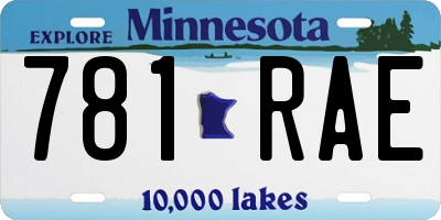MN license plate 781RAE