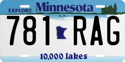 MN license plate 781RAG