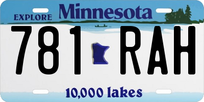 MN license plate 781RAH