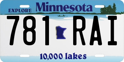 MN license plate 781RAI
