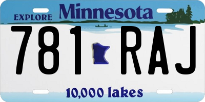 MN license plate 781RAJ