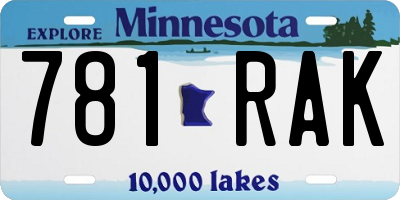 MN license plate 781RAK