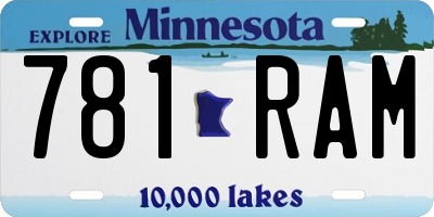 MN license plate 781RAM