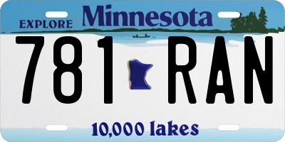 MN license plate 781RAN