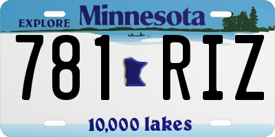 MN license plate 781RIZ