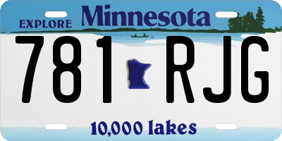 MN license plate 781RJG