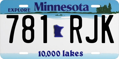 MN license plate 781RJK