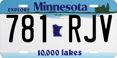 MN license plate 781RJV