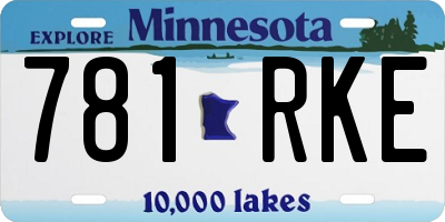 MN license plate 781RKE