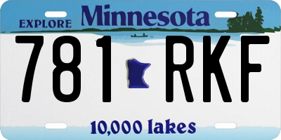 MN license plate 781RKF