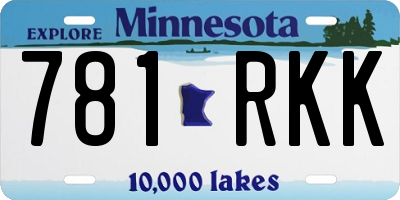 MN license plate 781RKK