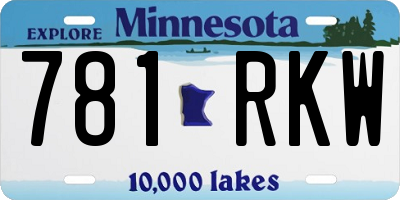 MN license plate 781RKW