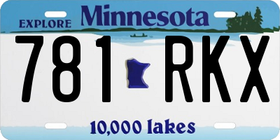 MN license plate 781RKX