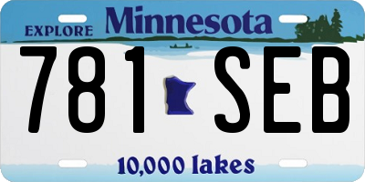 MN license plate 781SEB