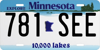 MN license plate 781SEE