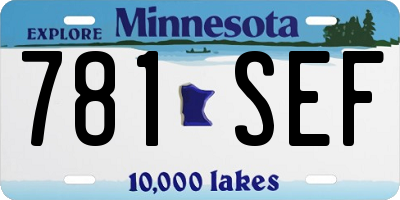 MN license plate 781SEF