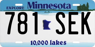 MN license plate 781SEK