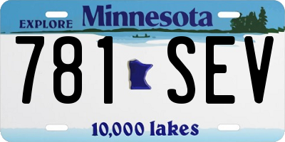 MN license plate 781SEV