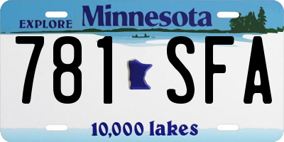MN license plate 781SFA