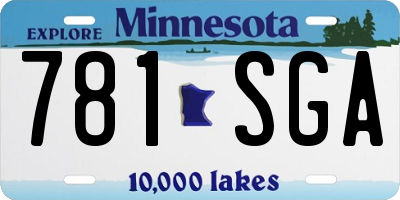 MN license plate 781SGA