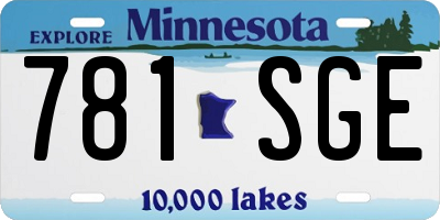 MN license plate 781SGE