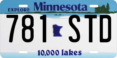 MN license plate 781STD