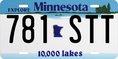 MN license plate 781STT
