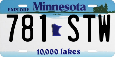 MN license plate 781STW