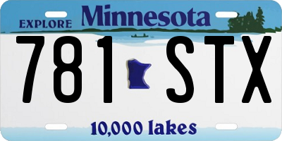 MN license plate 781STX