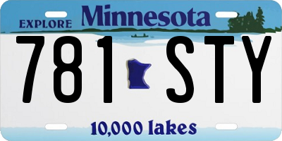 MN license plate 781STY
