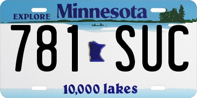 MN license plate 781SUC