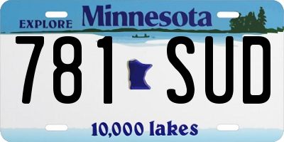 MN license plate 781SUD