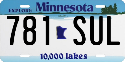 MN license plate 781SUL