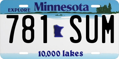 MN license plate 781SUM