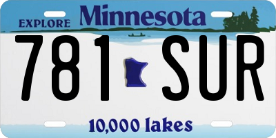 MN license plate 781SUR