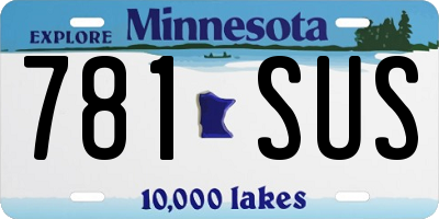 MN license plate 781SUS