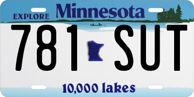 MN license plate 781SUT