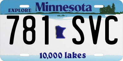 MN license plate 781SVC