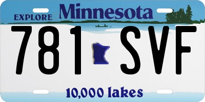 MN license plate 781SVF