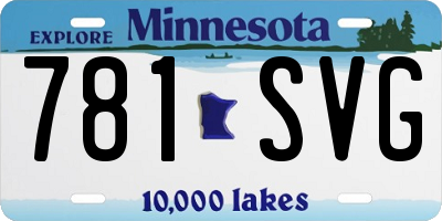 MN license plate 781SVG