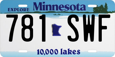 MN license plate 781SWF