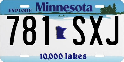 MN license plate 781SXJ