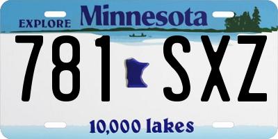 MN license plate 781SXZ